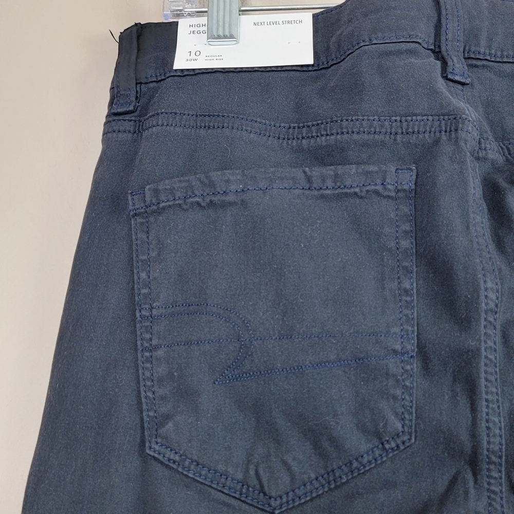 American Eagle Black Next Level Stretch High Rise Jeggings Sz 10/30 NEW - Picture 8 of 16
